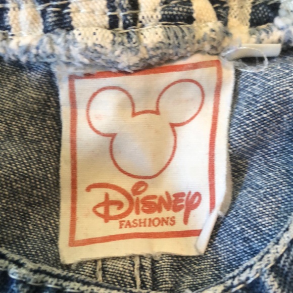 VINTAGE Euro Disney size 18 Month Denim Overalls Patches & Plaid Inserts UNISEX - Picture 4 of 16